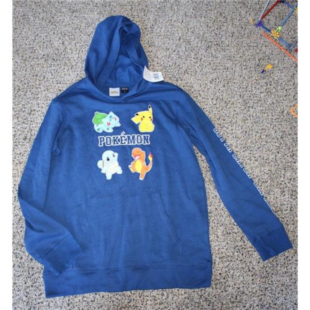NWT XL Pokemon Pull Over Hoodie 14/16 Gotta Catch Em All